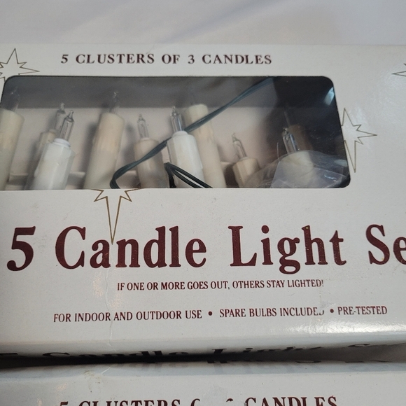 UL 15 Light White Triple Candle Christmas Light Set Lot of 2 Boxes - Picture 3 of 11